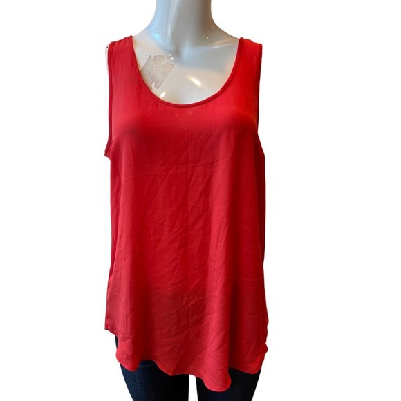 J. Crew Womens Scoop Neck Tank Top Sleeveless Wide Strap Lightweight Red Size 8T - Picture 1 of 6
